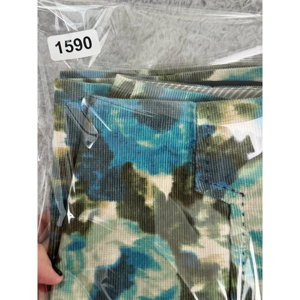 Anthropologie Womens Floral Corduroy Pencil Skirt Size 2 Green & Blue Vtg Style - Picture 11 of 11